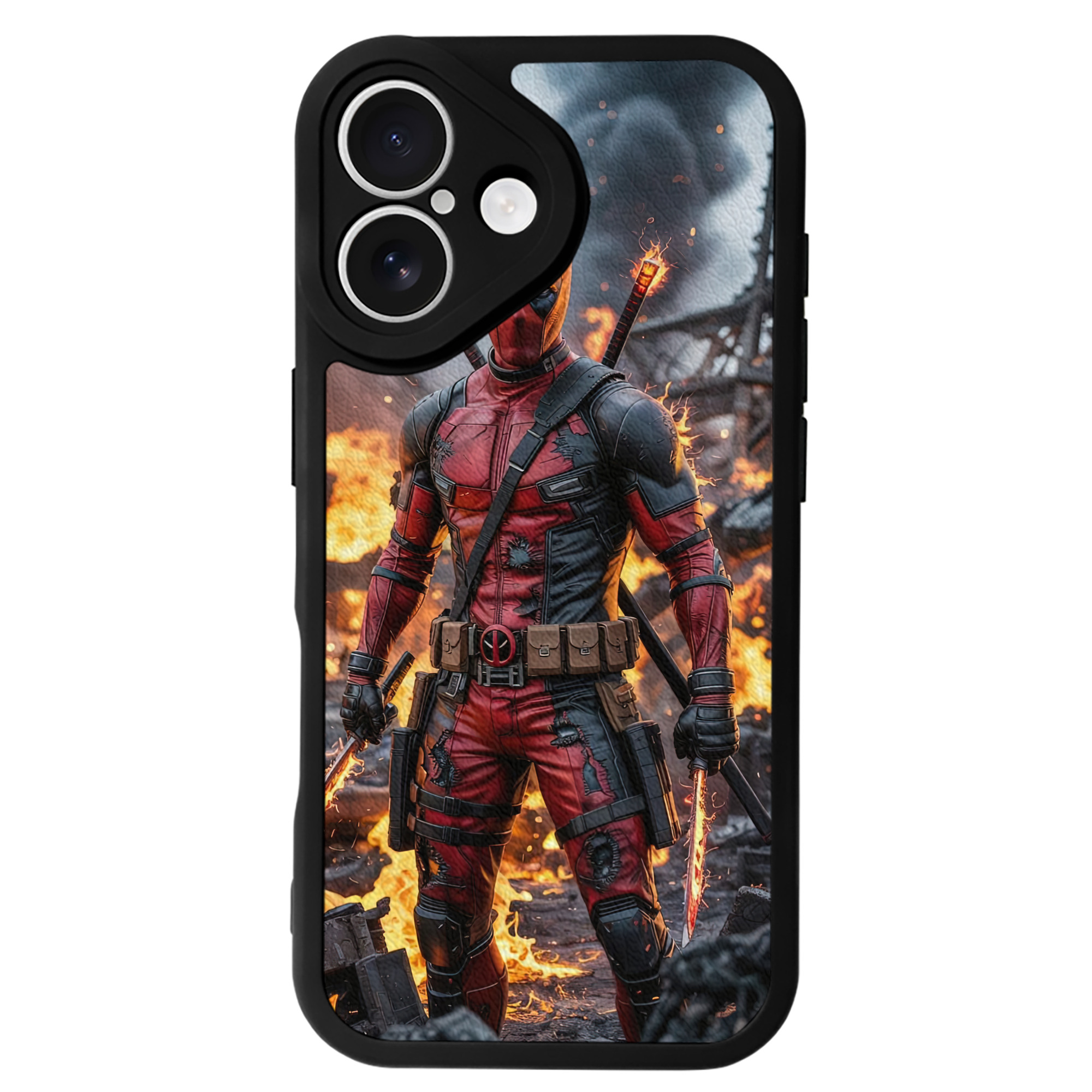 （画像用） Deadpool デッドプール 【iPhone 16シリーズ対応】シリコンスマホケース（レザー調） 材質：シリコン